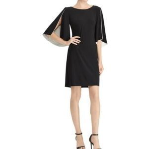 American Living Split-Sleeve Contrast Shift Dress